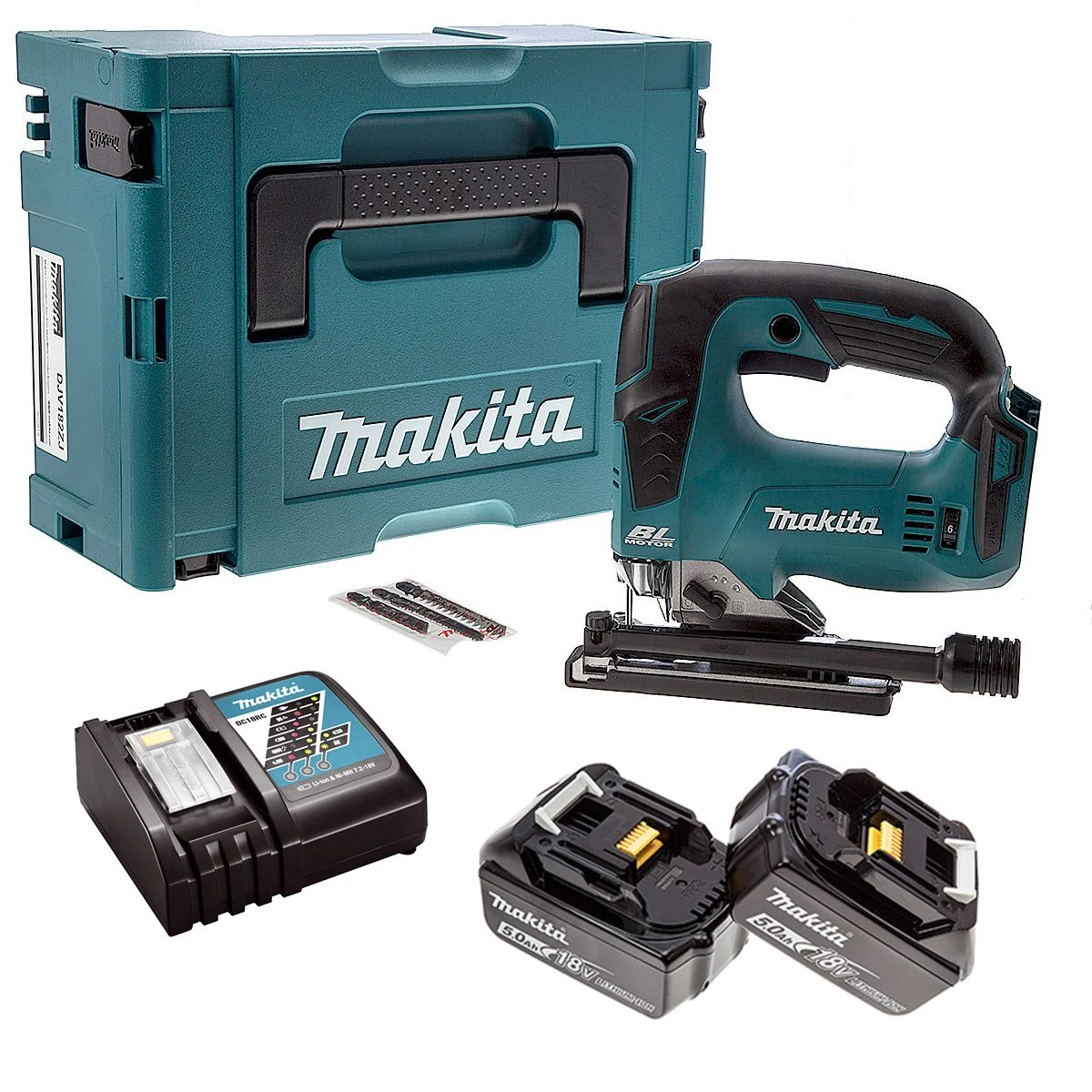 Makita DJV182RTJ 18V Li-Ion Accu Decoupeerzaag Set (2x 5.0Ah Accu) In Mbox - D-greep - Variabel - Koolborstelloos 3 Makita DJV182RTJ 18V Li-Ion Accu Decoupeerzaag Set (2x 5.0Ah Accu) In Mbox - D-greep - Variabel - Koolborstelloos