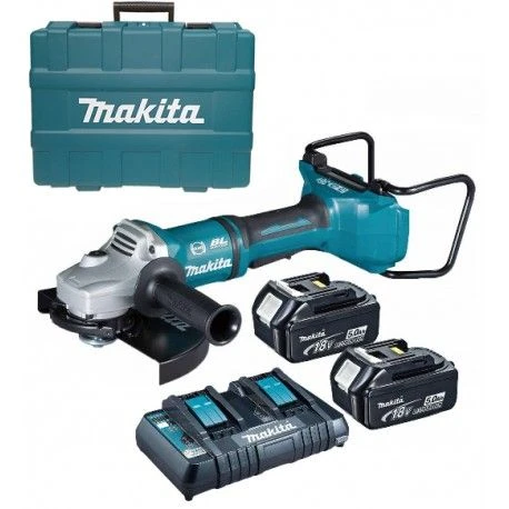 Makita DGA900PT2 36V (2x 18V) Li-Ion Accu Haakse Slijper Set (2x 5.0Ah Accu) In Koffer - 230mm - Koolborstelloos 3 Makita DGA900PT2 36V (2x 18V) Li-Ion Accu Haakse Slijper Set (2x 5.0Ah Accu) In Koffer - 230mm - Koolborstelloos