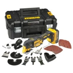 DeWalt DCS355M1 18V Li-Ion Accu Multitool Set (1x 4.0Ah Accu) + 35 Delige Accessoireset In Koffer - Koolborstelloos
