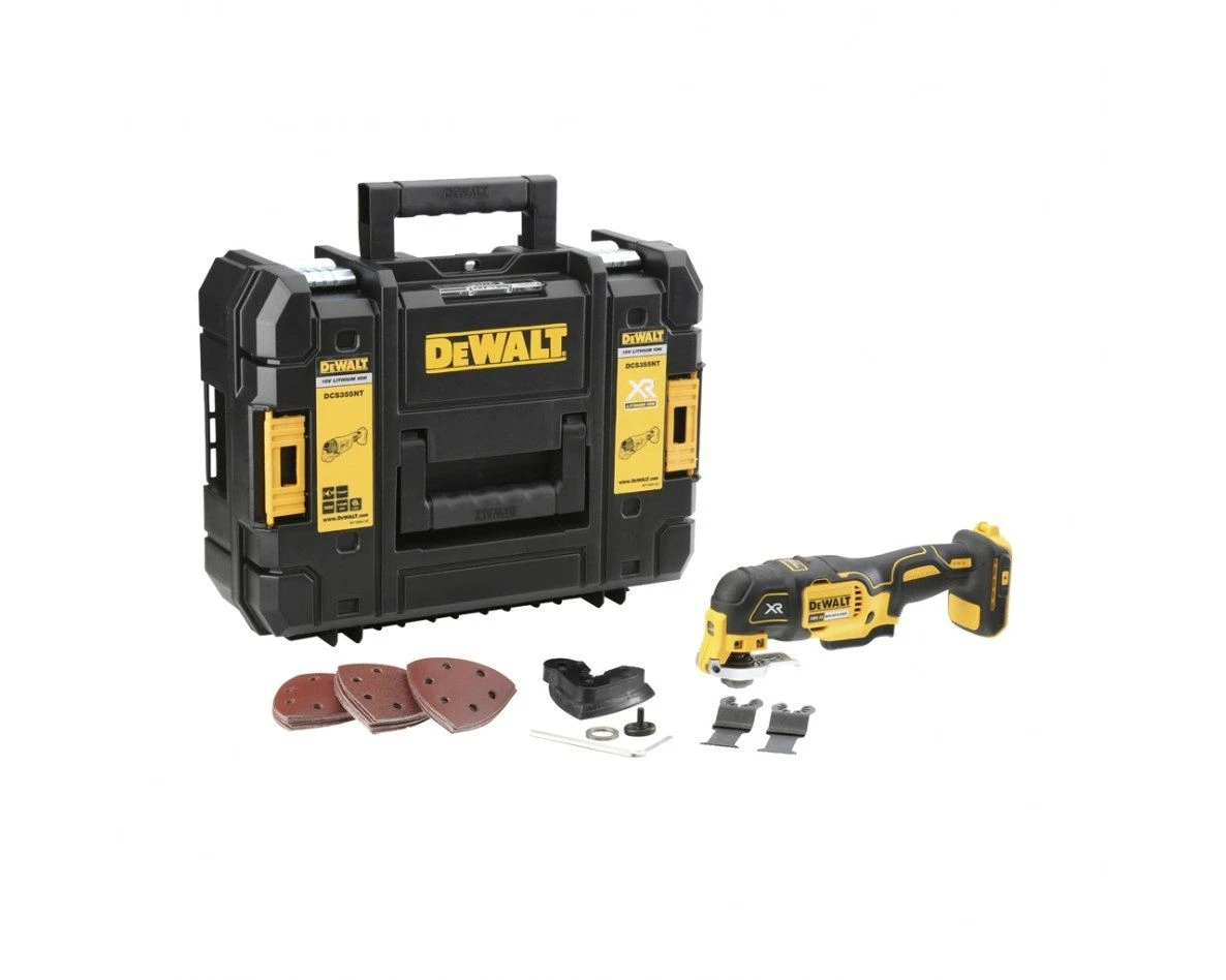 DeWalt DCS355M1 18V Li-Ion Accu Multitool Set (1x 4.0Ah Accu) + 35 Delige Accessoireset In Koffer - Koolborstelloos 4 DeWalt DCS355M1 18V Li-Ion Accu Multitool Set (1x 4.0Ah Accu) + 35 Delige Accessoireset In Koffer - Koolborstelloos - Afbeelding 2