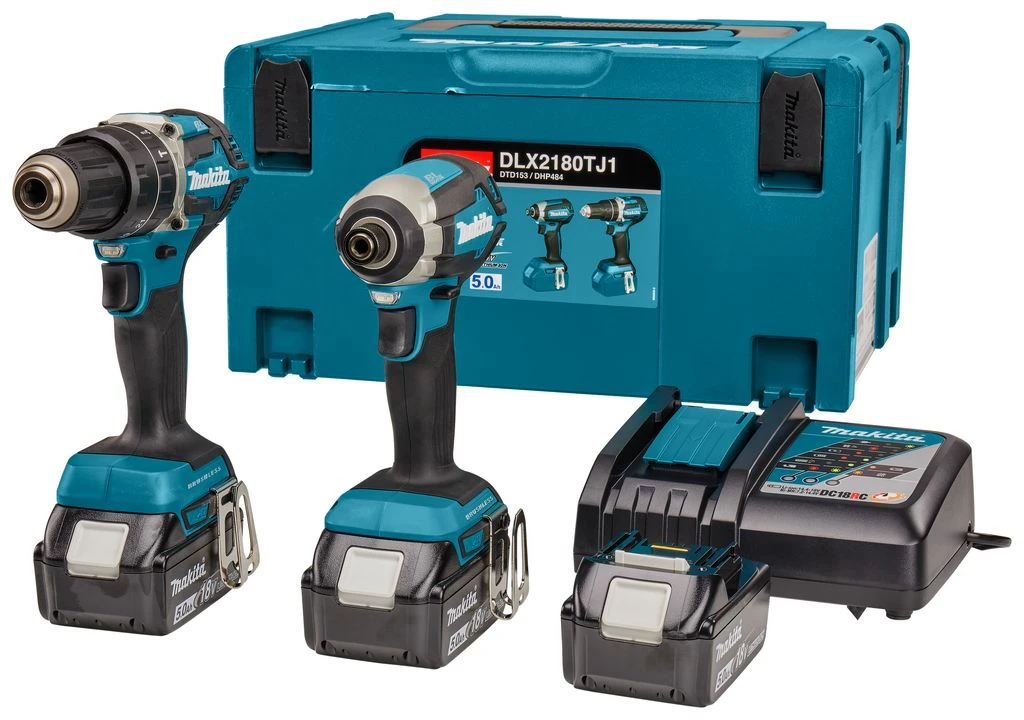 Makita DLX2180TJ1 18V Li-Ion Accu Klop-/schroefmachine (DHP484) & Slagschroevendraaier (DTD153) Combiset (3x 5,0Ah Accu) In Mbox - Koolborstelloos 3 Makita DLX2180TJ1 18V Li-Ion Accu Klop-/schroefmachine (DHP484) & Slagschroevendraaier (DTD153) Combiset (3x 5,0Ah Accu) In Mbox - Koolborstelloos