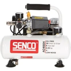 Senco AC4504 Compressor - Geluidsarm - 240W - 8 Bar - 4L - 28L/m - AFN0024