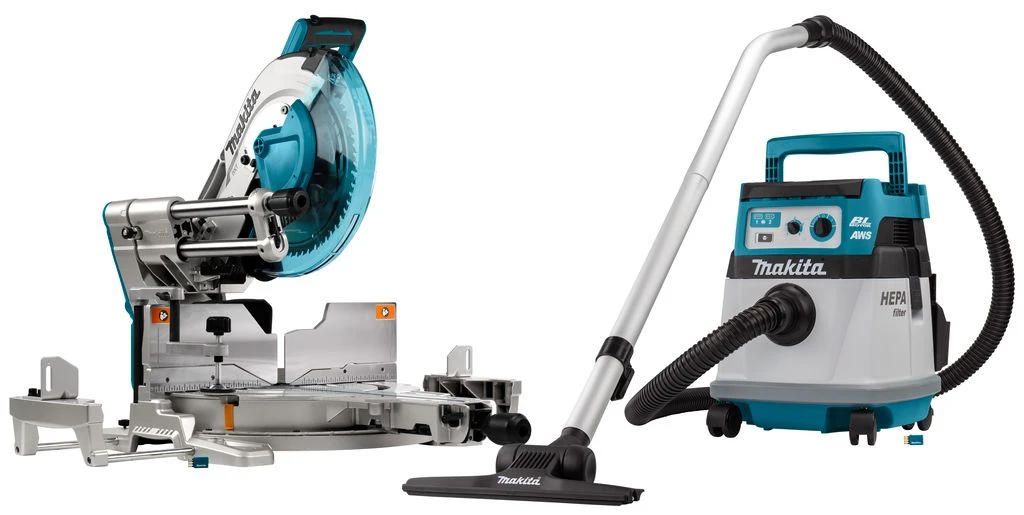 Makita DLX2380UX1 2x18V Li-Ion Accu Combiset Voor Afkorten En Stofzuigen - 305mm - Koolborstelloos 3 Makita DLX2380UX1 2x18V Li-Ion Accu Combiset Voor Afkorten En Stofzuigen - 305mm - Koolborstelloos