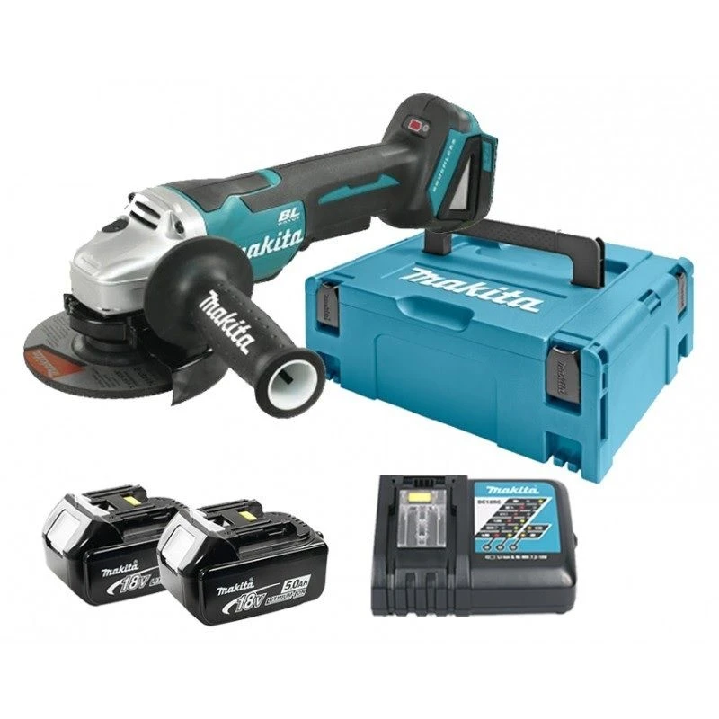 Makita DGA505RTJ 18V Li-Ion Accu Haakse Slijper Set (2x 5.0Ah Accu) In Mbox - 125mm - Koolborstelloos - Softstart 3 Makita DGA505RTJ 18V Li-Ion Accu Haakse Slijper Set (2x 5.0Ah Accu) In Mbox - 125mm - Koolborstelloos - Softstart
