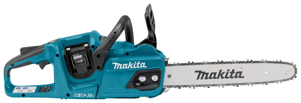 Makita DUC355PT2J 2x18V Li-Ion Accu Kettingzaag Set (2x 5,0Ah) Incl. Mbox - 35cm - Koolborstelloos 5 Makita DUC355PT2J 2x18V Li-Ion Accu Kettingzaag Set (2x 5,0Ah) Incl. Mbox - 35cm - Koolborstelloos - Afbeelding 3