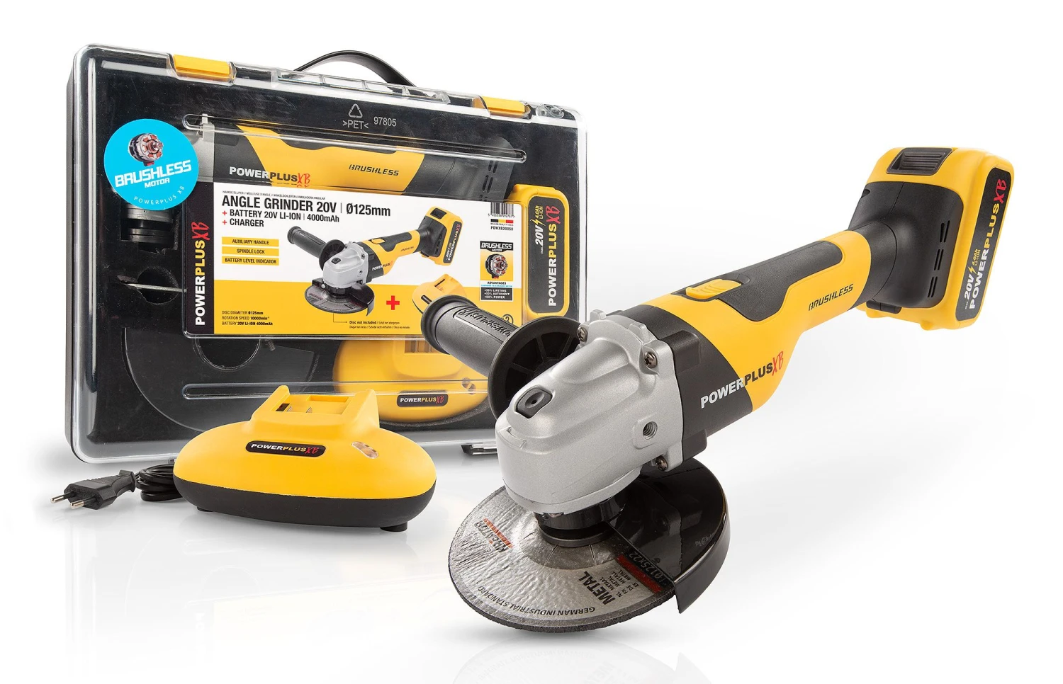 Powerplus POWXB20050 20V Li-Ion Accu Haakse Slijper Set (1x 4.0Ah Accu) In Koffer - Koolborstelloos 3 Powerplus POWXB20050 20V Li-Ion Accu Haakse Slijper Set (1x 4.0Ah Accu) In Koffer - Koolborstelloos