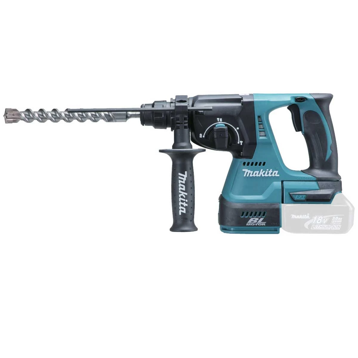 Makita DHR242Z 18V Li-Ion Accu SDS-plus Combihamer Body - 2J - Koolborstelloos 3 Makita DHR242Z 18V Li-Ion Accu SDS-plus Combihamer Body - 2J - Koolborstelloos