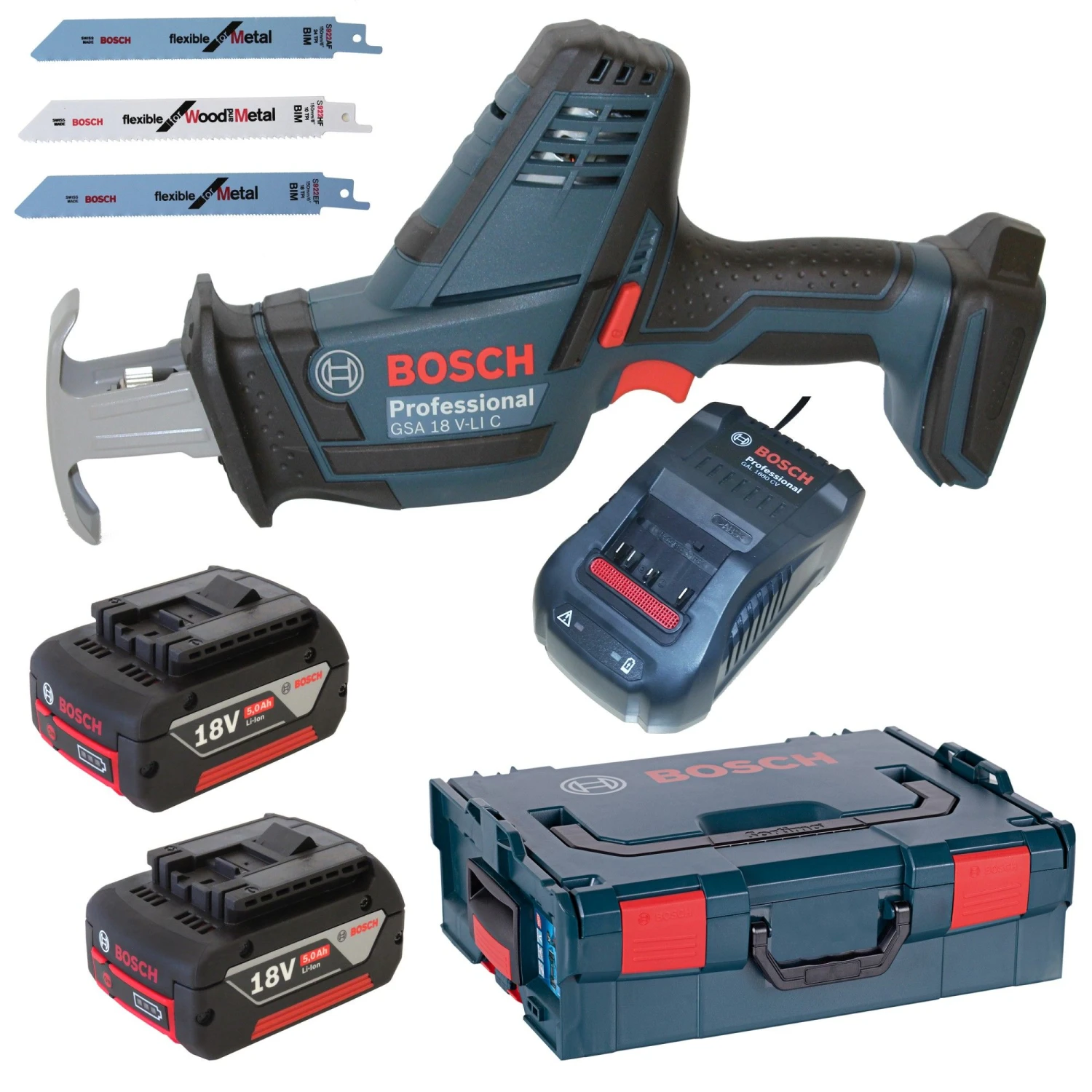 Bosch GSA 18 V-LI C 18V Li-Ion Accu Reciprozaag Set (2x 5.0Ah Accu) In L-Boxx - Snelwissel - 06016A5002 3 Bosch GSA 18 V-LI C 18V Li-Ion Accu Reciprozaag Set (2x 5.0Ah Accu) In L-Boxx - Snelwissel - 06016A5002