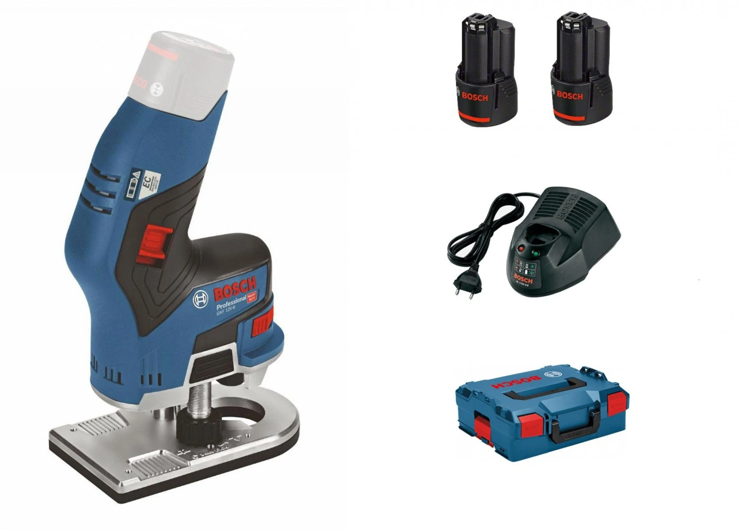 Bosch GKF 12V-8 12V Li-Ion Accu Kantenfrees Set (2x 3.0 Ah Accu) In L-Boxx - 06016B0000 3 Bosch GKF 12V-8 12V Li-Ion Accu Kantenfrees Set (2x 3.0 Ah Accu) In L-Boxx - 06016B0000