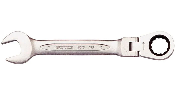 Teng Tools 600517RF Ring-/steeksleutel Met Ratel En Flexibele Kop - Metrisch - 17 X 190mm 3 Teng Tools 600517RF Ring-/steeksleutel Met Ratel En Flexibele Kop - Metrisch - 17 X 190mm
