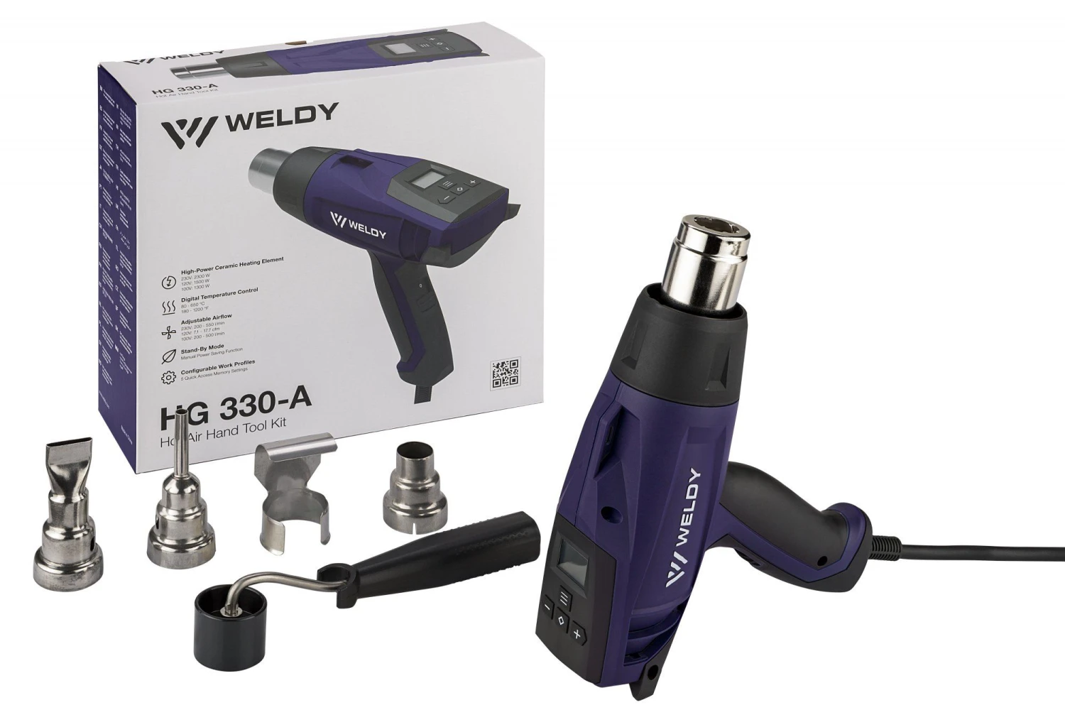 Weldy HG 330-A Heteluchtpistool Incl. 4 Mondstukken - 2300W 3 Weldy HG 330-A Heteluchtpistool Incl. 4 Mondstukken - 2300W