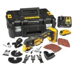 DeWalt DCS355D2 18V Li-Ion Accu Multitool Set (2x 2.0Ah Accu) + 35 Delige Accessoireset In Koffer - Koolborstelloos - DCS355D2-QW