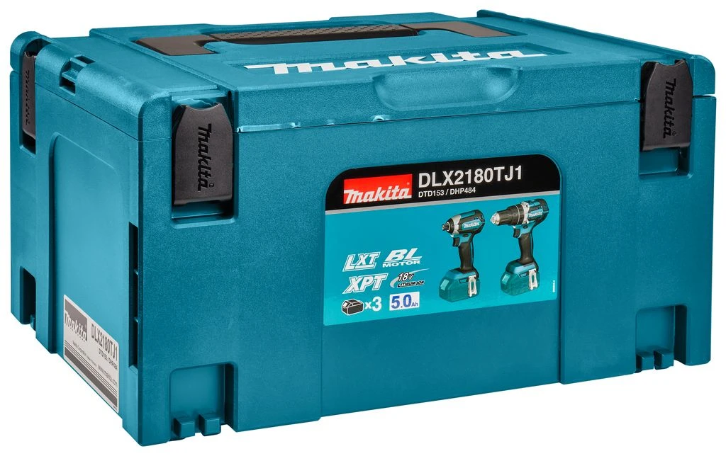 Makita DLX2180TJ1 18V Li-Ion Accu Klop-/schroefmachine (DHP484) & Slagschroevendraaier (DTD153) Combiset (3x 5,0Ah Accu) In Mbox - Koolborstelloos 4 Makita DLX2180TJ1 18V Li-Ion Accu Klop-/schroefmachine (DHP484) & Slagschroevendraaier (DTD153) Combiset (3x 5,0Ah Accu) In Mbox - Koolborstelloos - Afbeelding 2