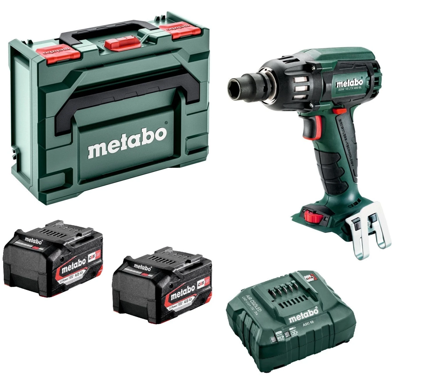 Metabo SSW 18 LTX 400 BL 18V Li-Ion Accu Slagmoersleutel Set (2x 4.0Ah Li-Power Accu) In MetaBox - 400Nm - 1/2" - Koolborstelloos - 602205500 3 Metabo SSW 18 LTX 400 BL 18V Li-Ion Accu Slagmoersleutel Set (2x 4.0Ah Li-Power Accu) In MetaBox - 400Nm - 1/2" - Koolborstelloos - 602205500