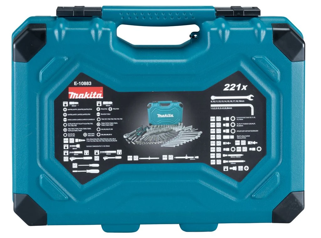 Makita E-10883 Gereedschapset In Koffer - 221-delig 5 Makita E-10883 Gereedschapset In Koffer - 221-delig - Afbeelding 3